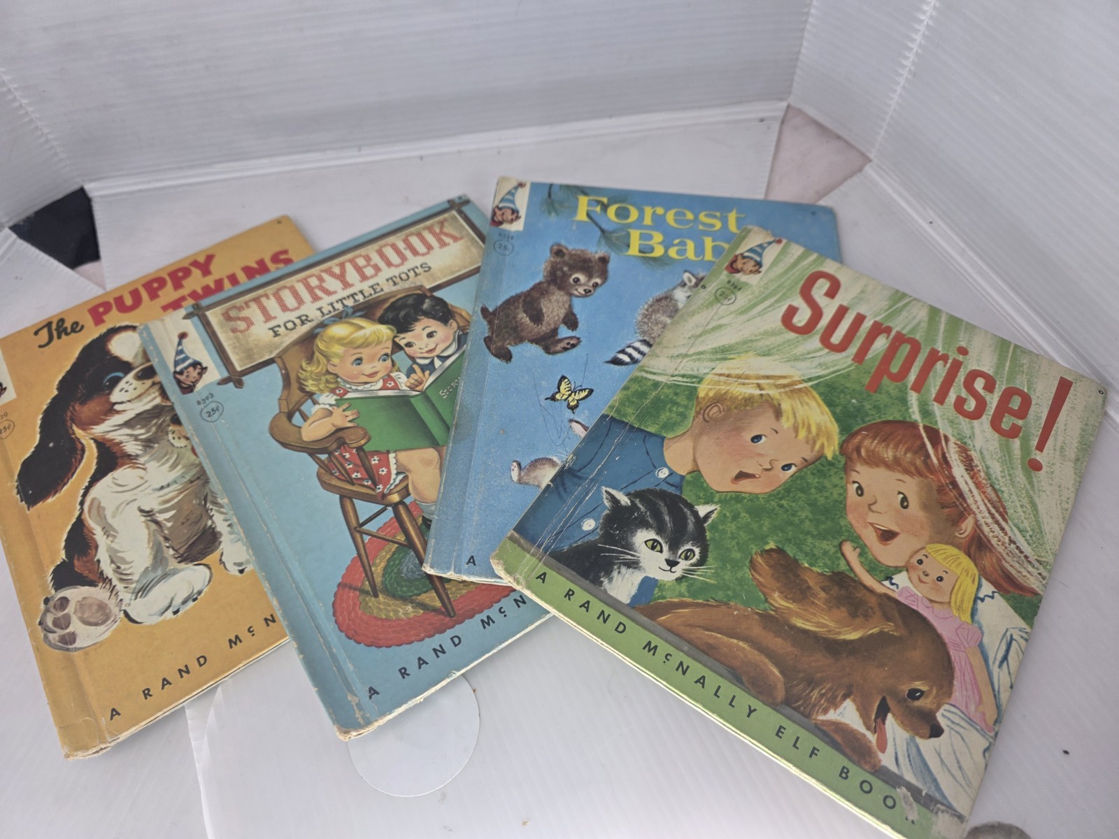 Vintage Rand McNally Elf Books Lot of 4 1950s 1960s Childrens Illustrated Retro
