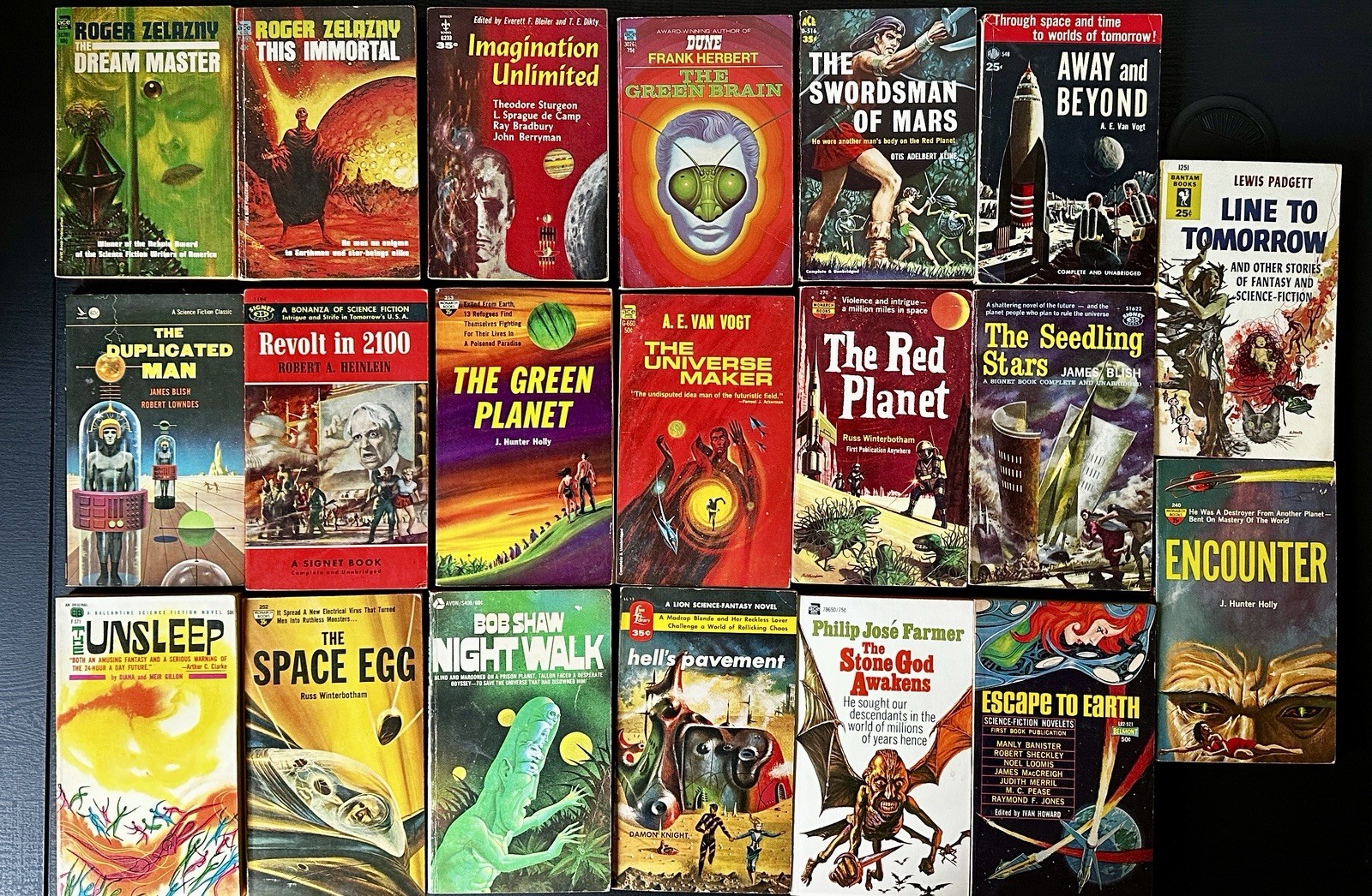 20 VINTAGE SCIENCE FICTION BOOKS, HERBERT, ZELAZNY, BLISH, HEINLEIN & MORE