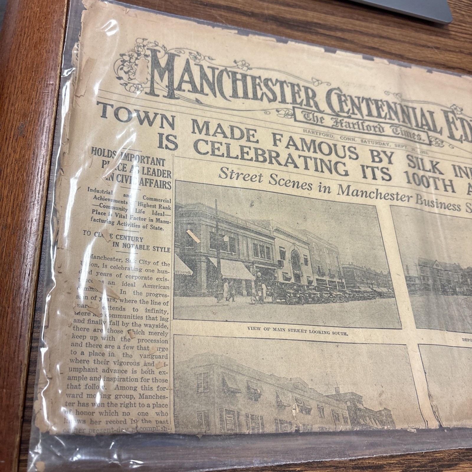 Manchester Centennial Edition of Hartford Times 1923 Newspaper CT History