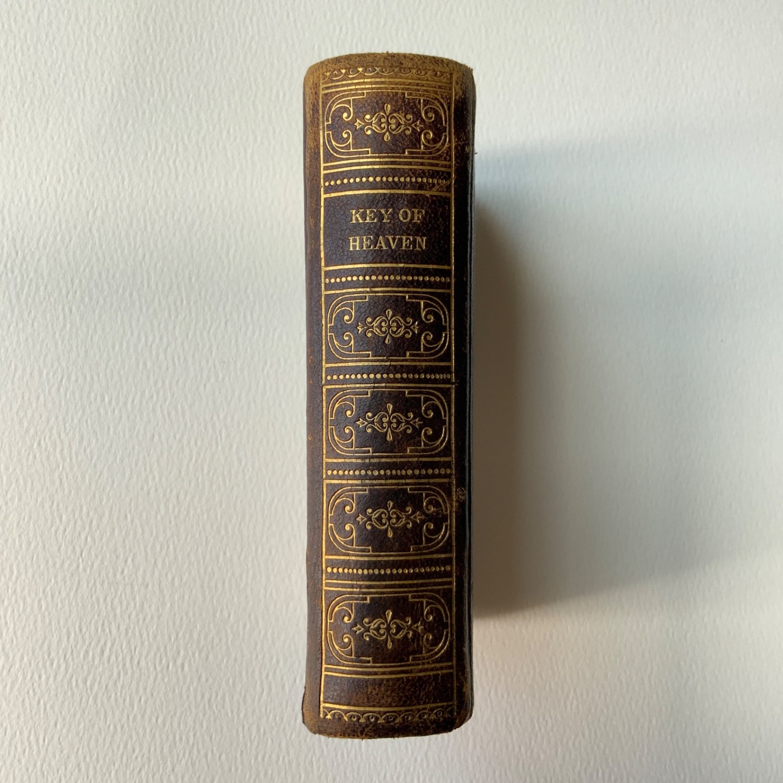 1875 Key of Heaven Antique Catholic Prayer Book Benziger Gilt 3×5 Fair