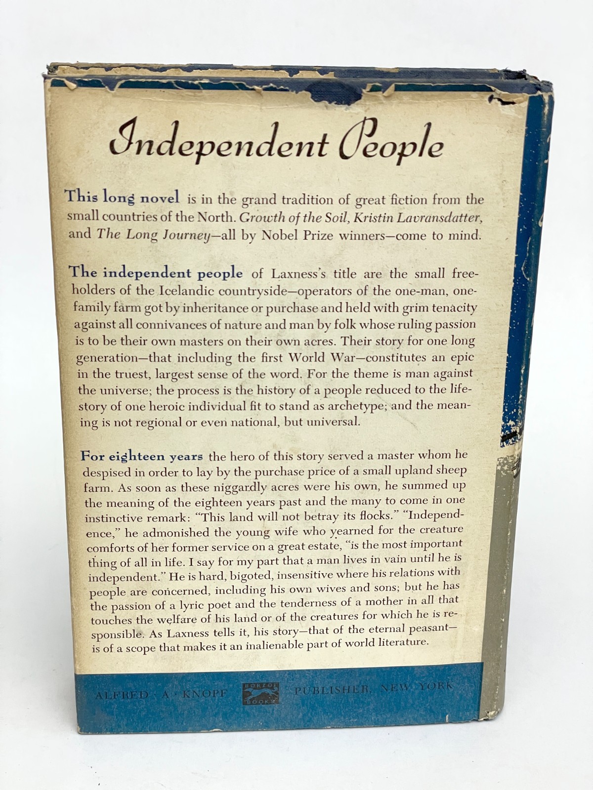 Independent People, Halldór Laxness, 1946 Knopf First US Edition HC DJ Vtg