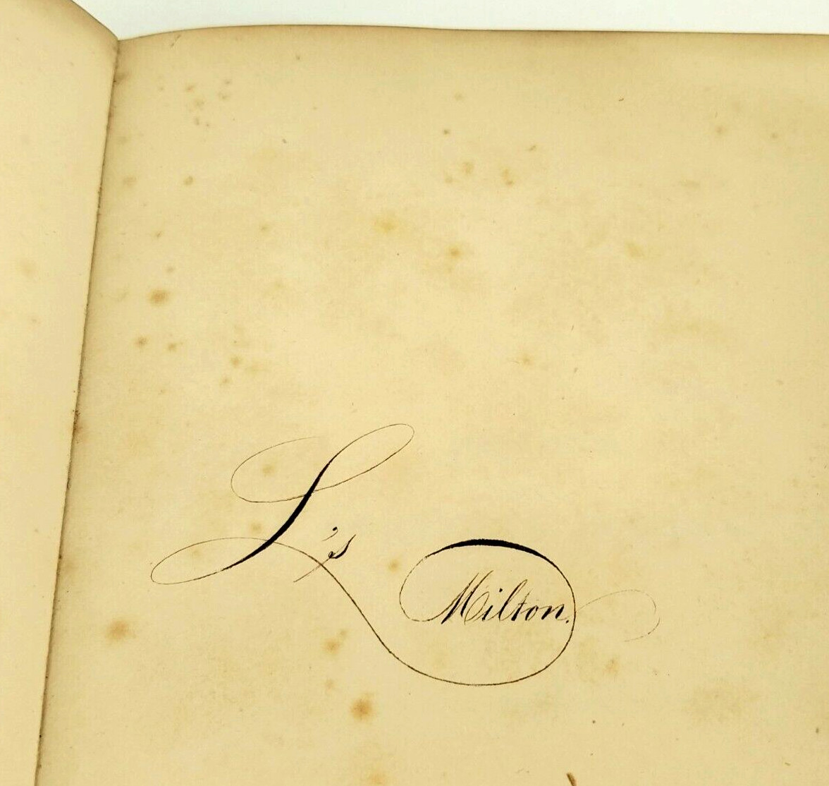 RARE 1843 The Poetical Works of John Milton By John Montgomery Vol 1 – Signed HC