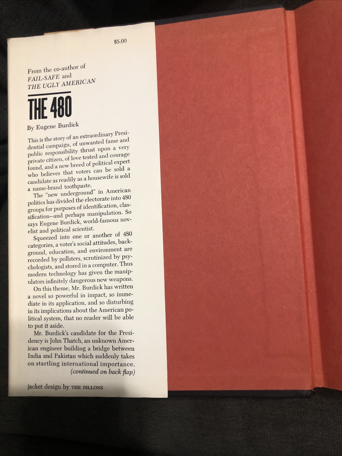 The 480 A Novel Of Politics By Eugene Burdick 1964 Vintage Hardcover Good