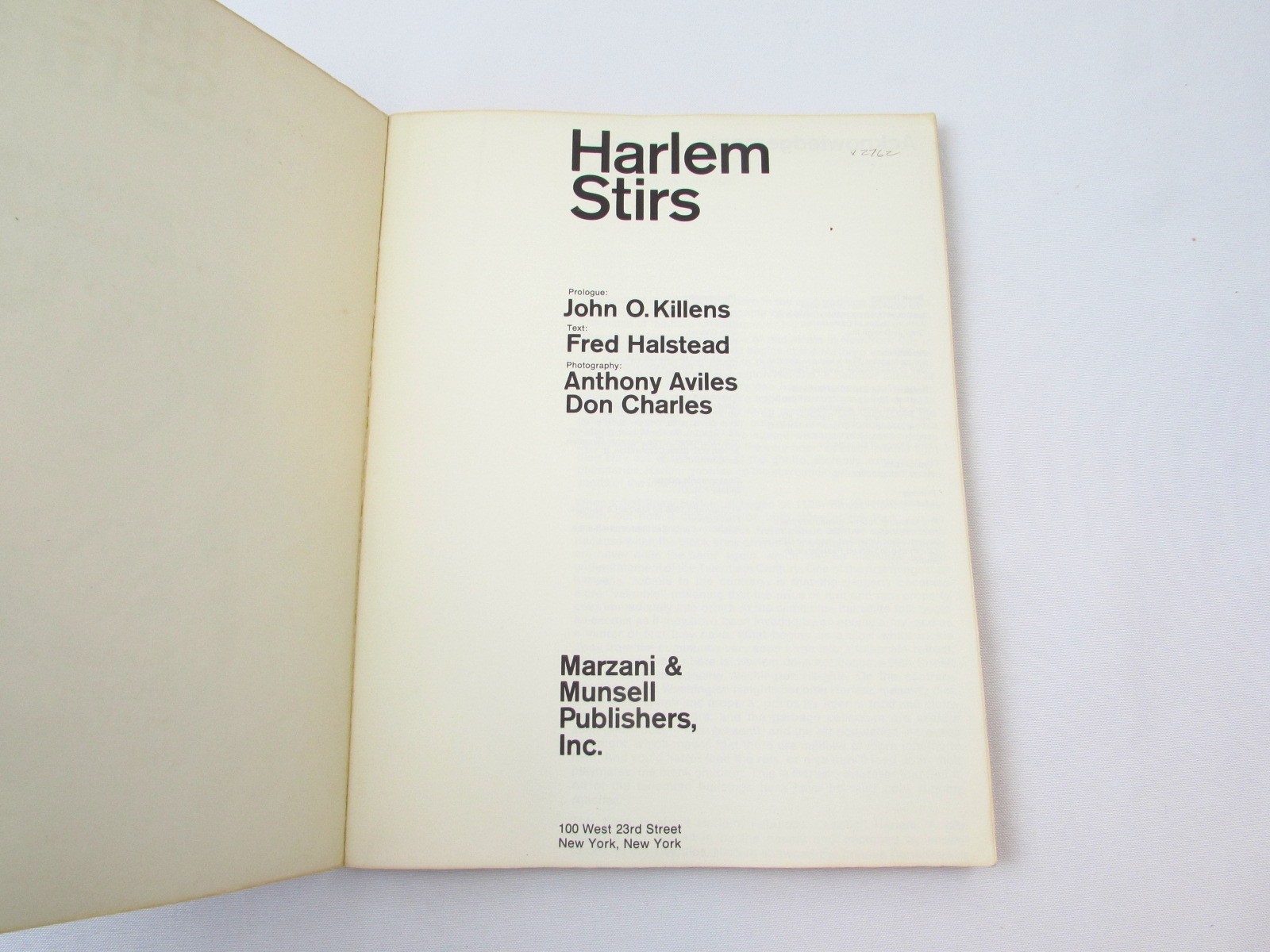 Harlem Stirs Killens Halstead 1966 1st Edition PB