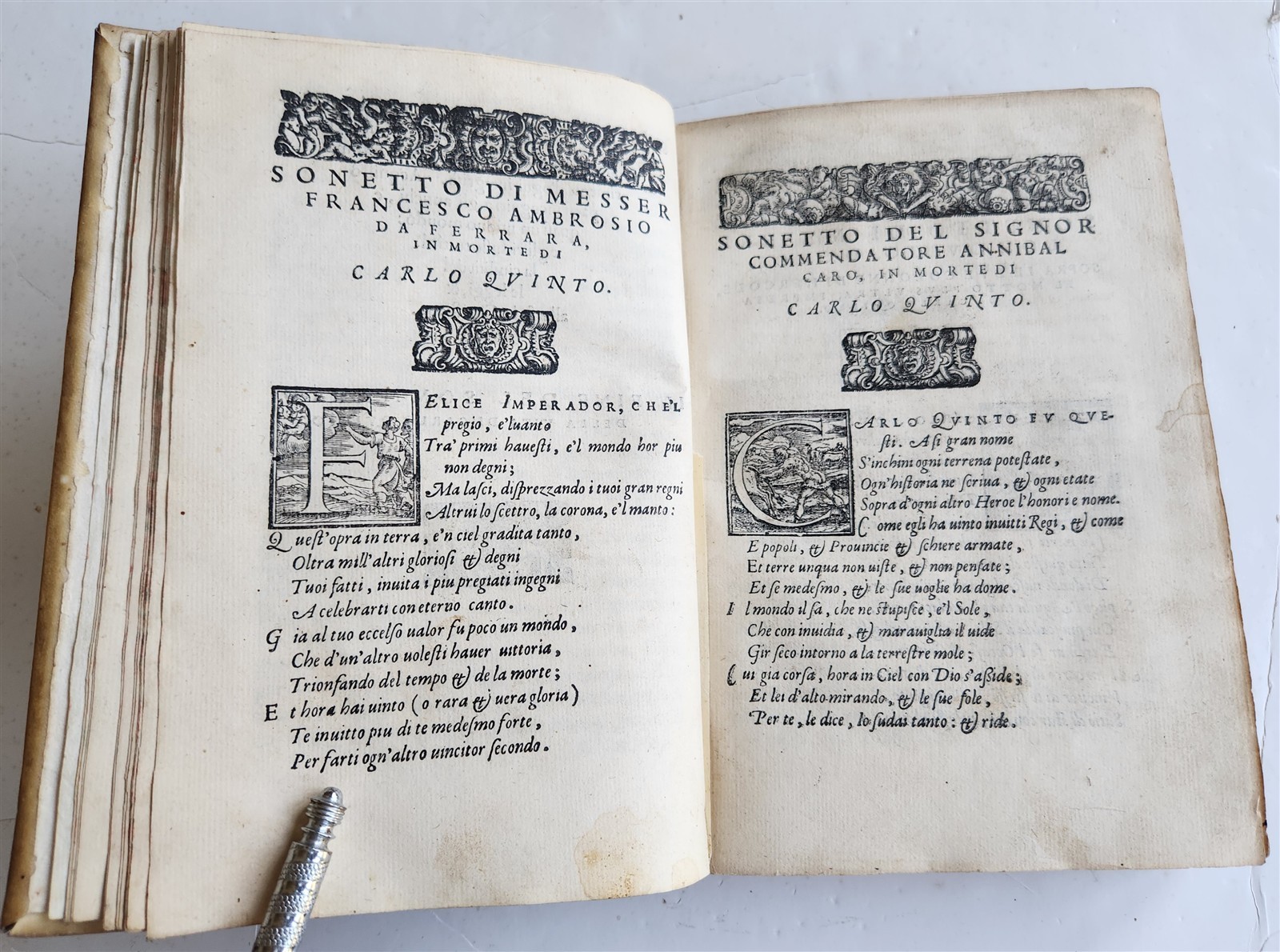 1567 LIFE of CHARLES V by Lodovico Dolce antique VELLUM BINDING 16th CENTURY
