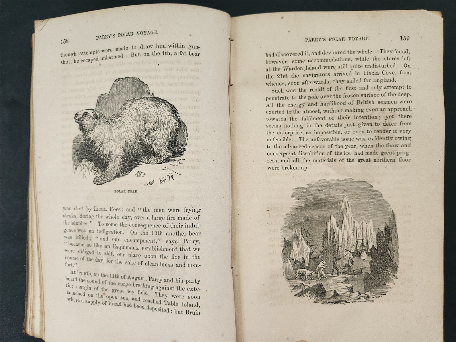 1858 antique ARCTIC ADVENTURE by SEA LAND w FOLDOUT north pole MAP 480pg BOOK
