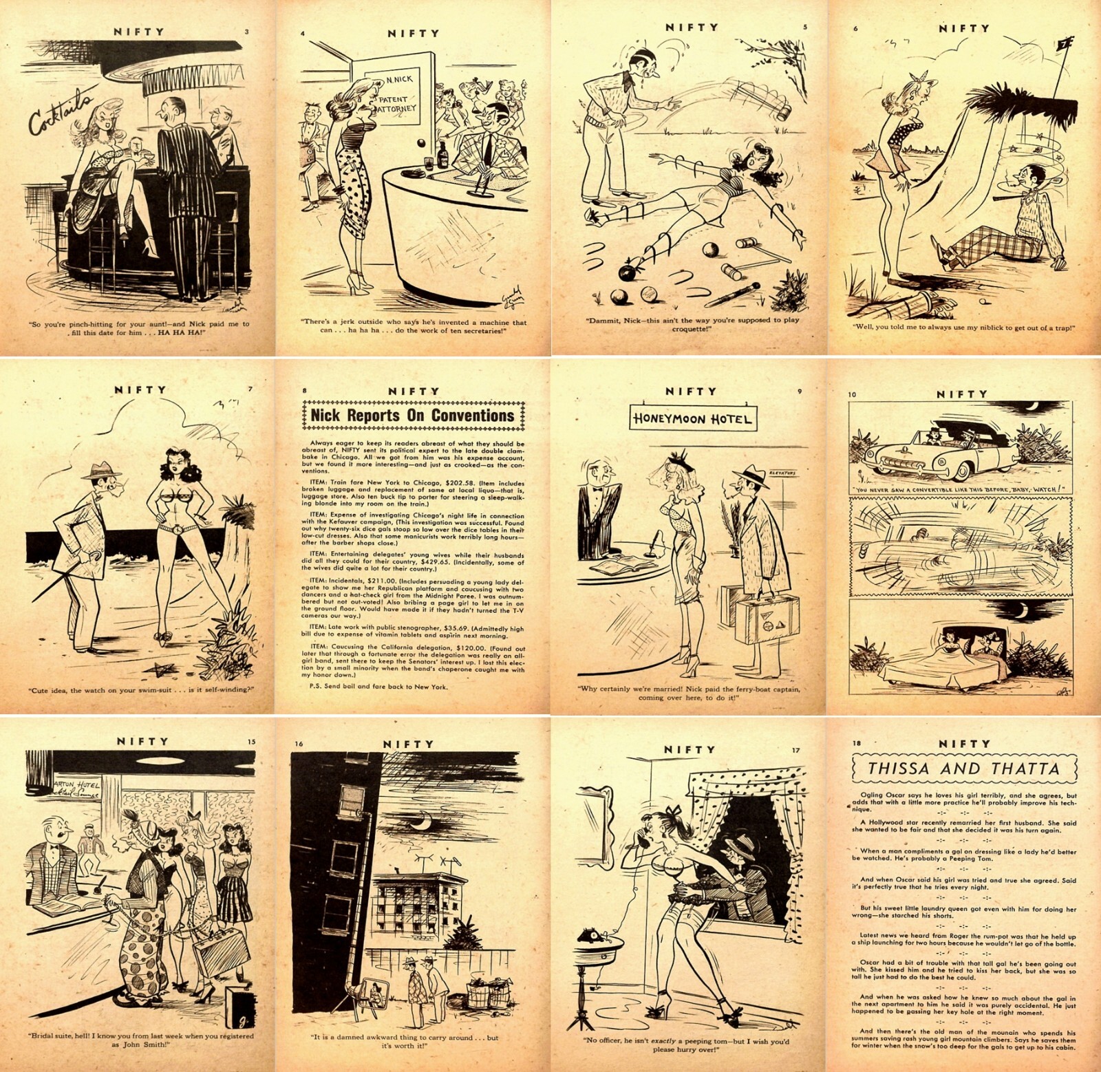 Nifty Gals & Gags – Humor Laughter Naughty Sexy Magazine – 8 Old Issues on DVD