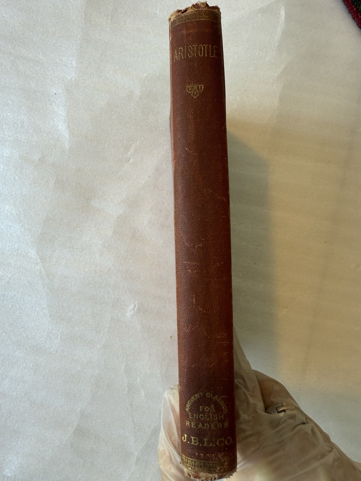 Antique 1890 Aristotle Book – Ancient Classics Rev. W. Lucas Collins Signed