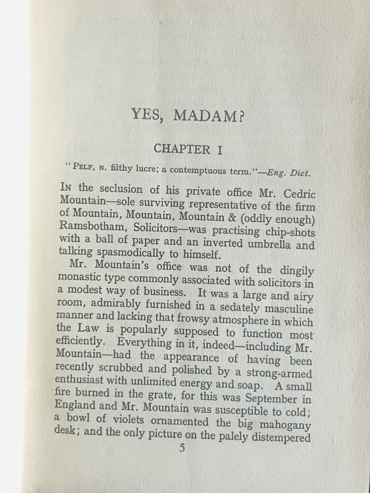 KRG Browne YES, MADAM? 1935 Novel. Grafton Library, Tewkesbury. Pictorial Cover