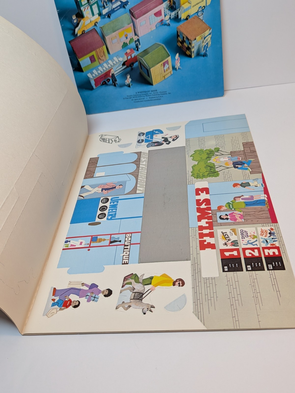 Lot x 2 Whitman Press-Out Books Unpunched ~ Tiny Neighborhood, Tiny City NOS NEW