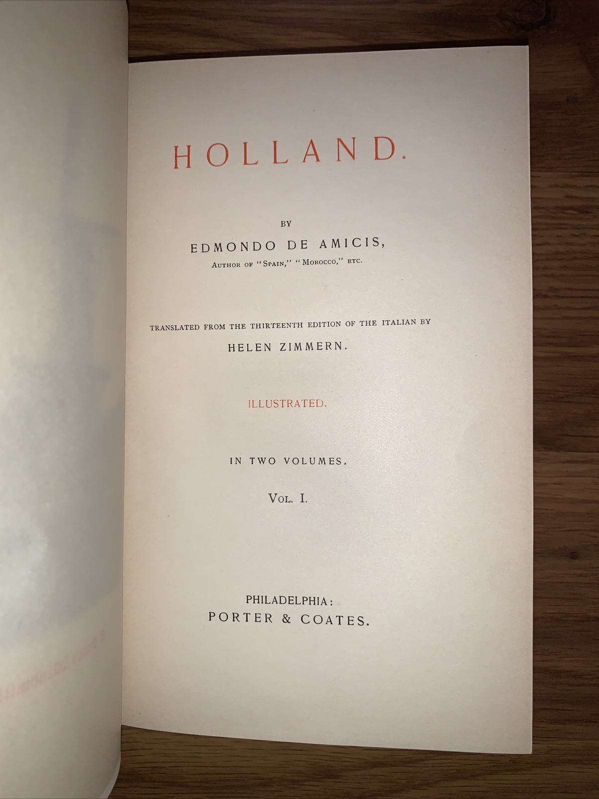 Holland by Edmondo De Amicis 2 Volumes Illustrated 1894 w/ Dust Jacket
