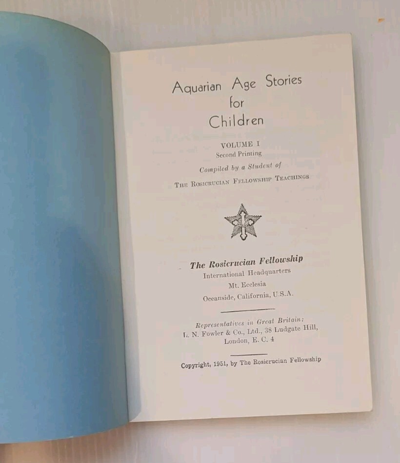 RARE Lot of 5 Vtg AQUARIAN AGE STORIES FOR CHILDREN The Rosicrucian Fellowship