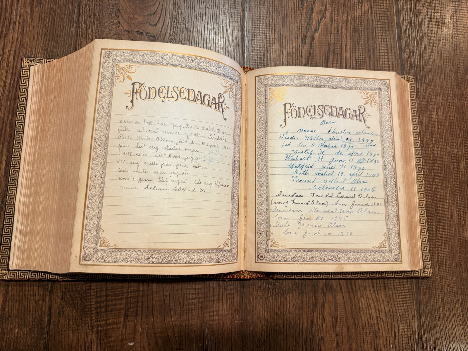 Antique Swedish Family Bible Gustave Dore Illustrated Family Records -1890