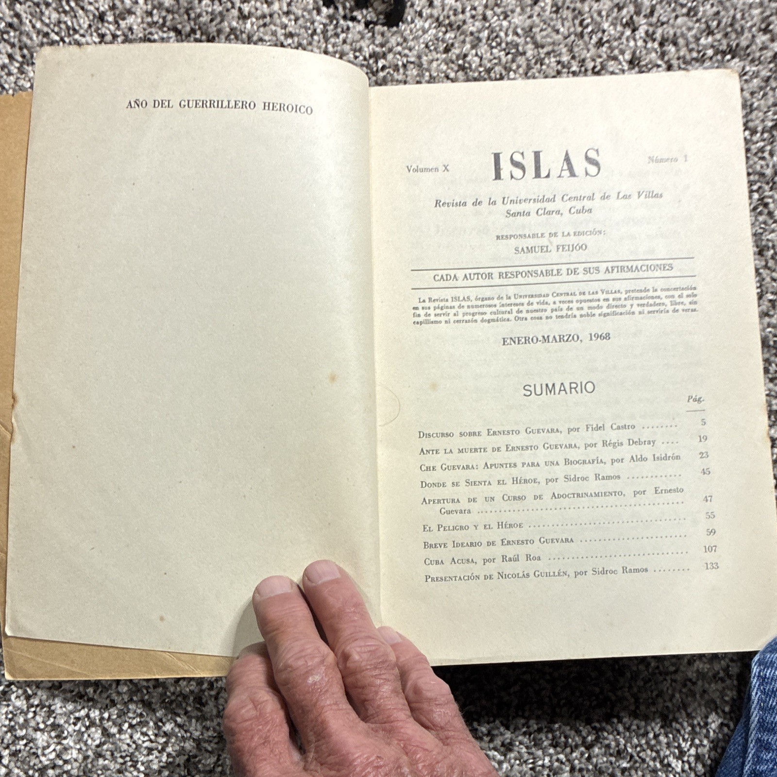 ISLAS Vol. X No. 1 1968 Univ Central de Las Villas Illustrated Spanish Feijóo