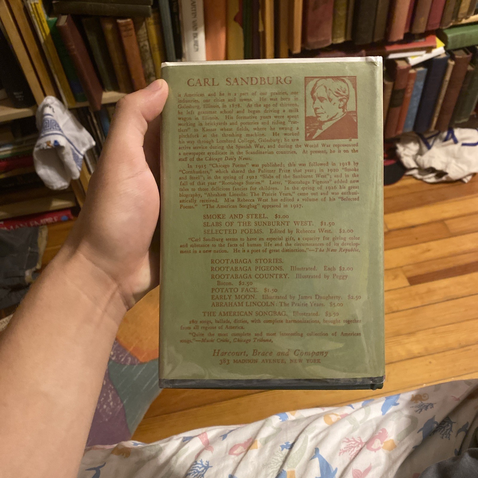 Signed By Carl Sandburg, First Edition Smoke And Steel