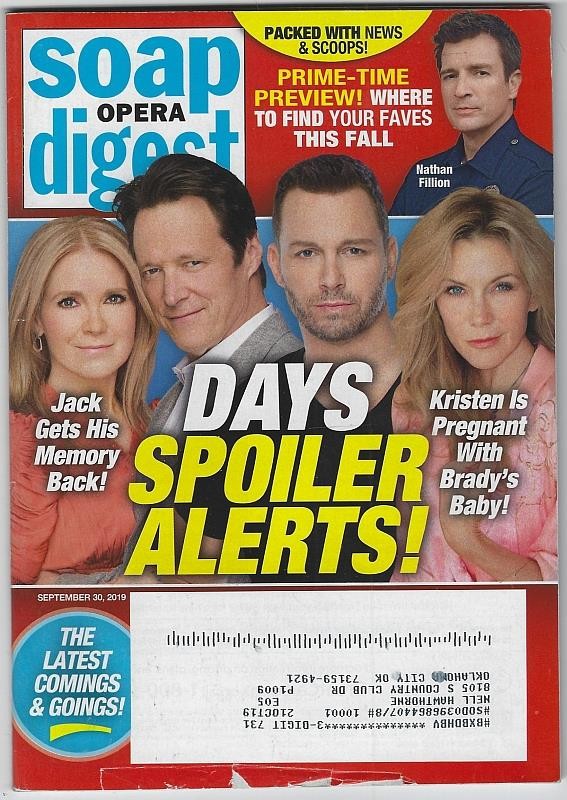 Soap Opera Digest September 30, 2019 Days General Hospital Mark Grossman
