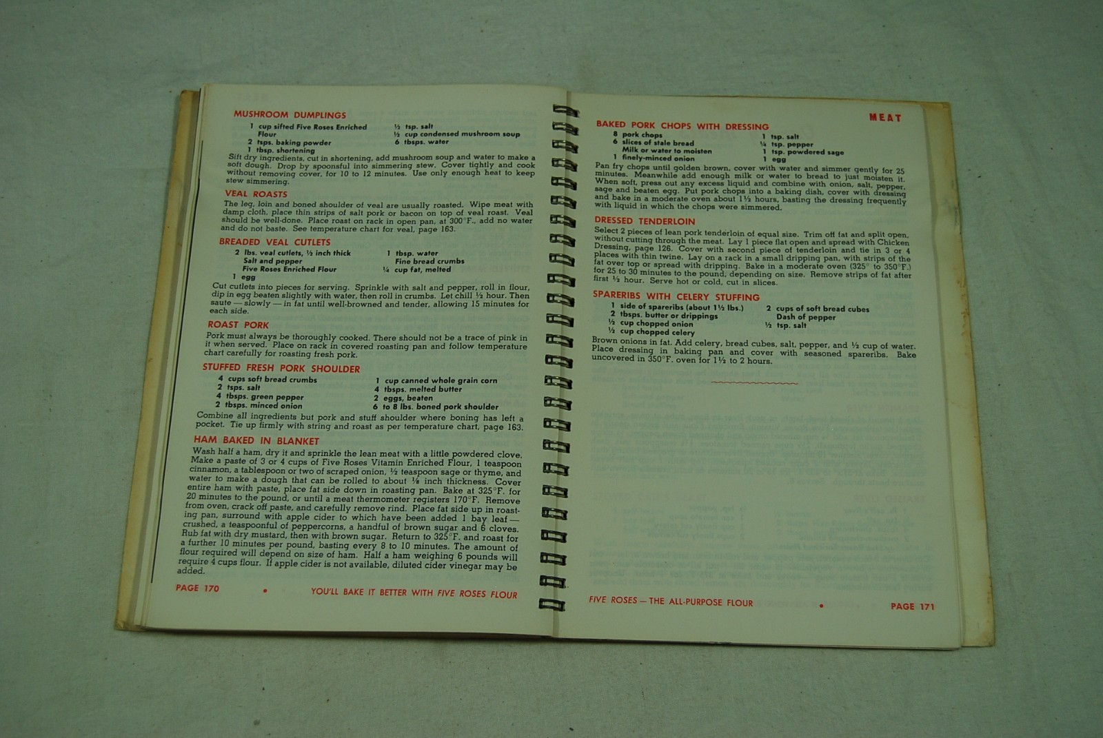 A Guide to Good Cooking Spiral Bound Paperback Book with Five Roses Flour 1962