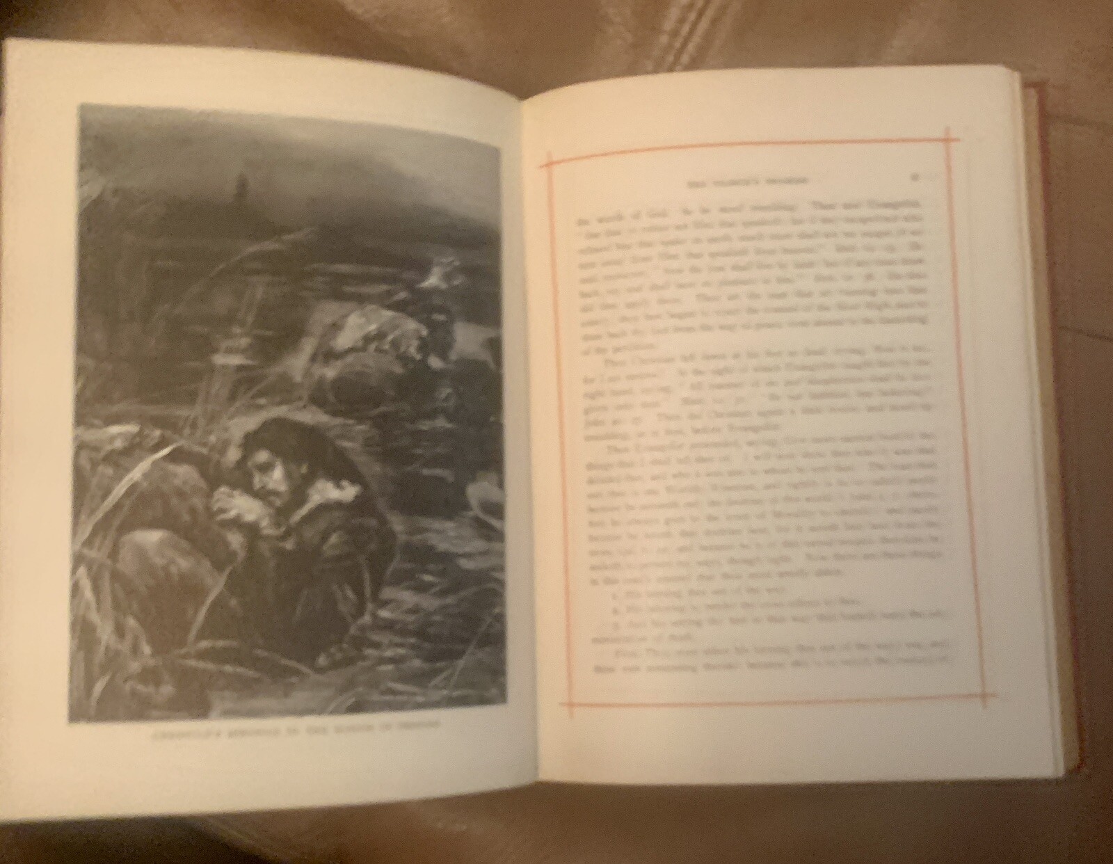 Antique Pilgrims Progress John Bunyan Red Line Edition The Christian Herald 1903