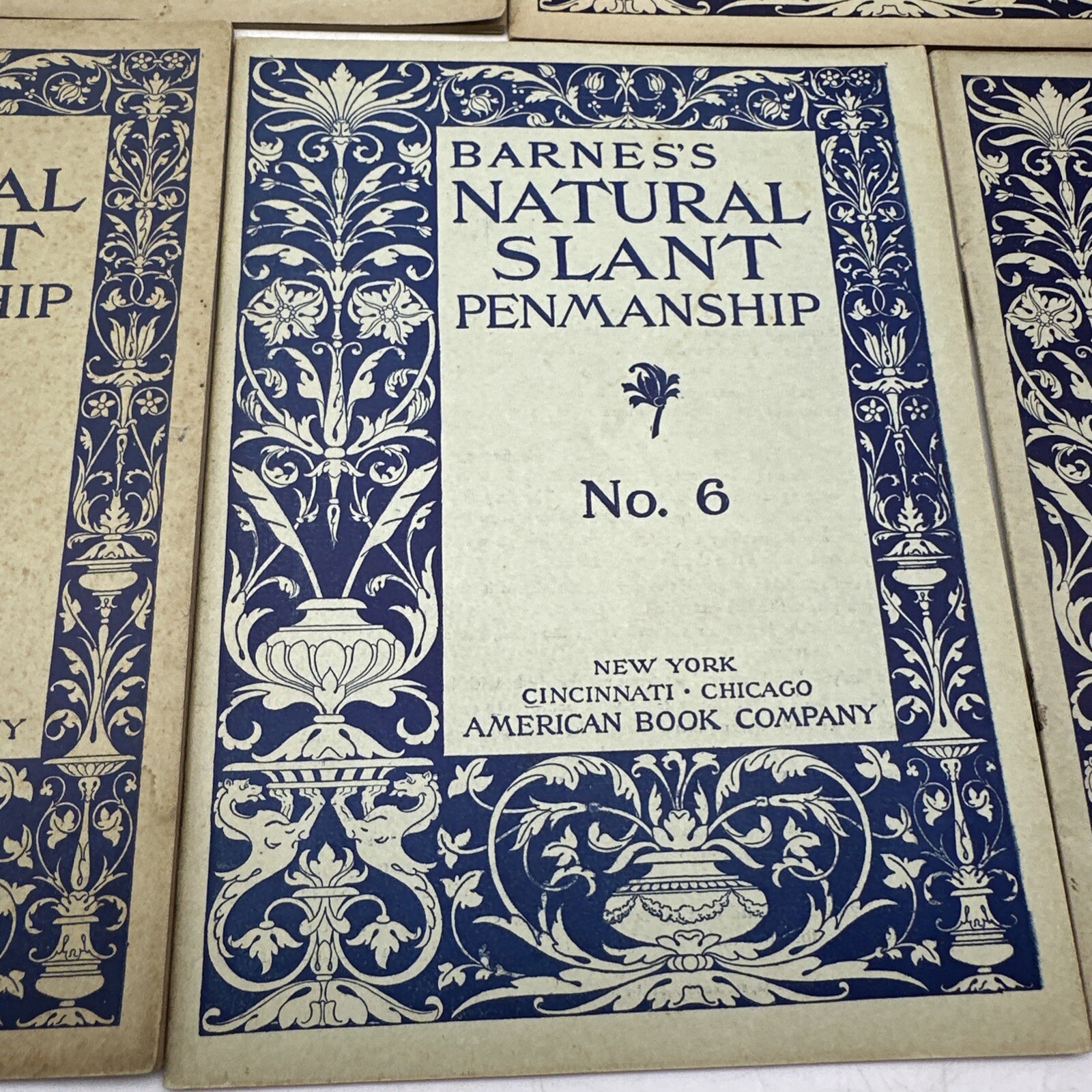 Barnes”s Natural Slant Penmanship Copybooks Set #1 2 3 5 6 Antique (39)
