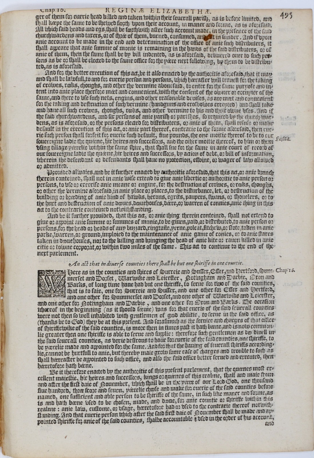 Archbishop of Canterbury Clergy Subsidy Act 1587 Grafton Statutes Leaf