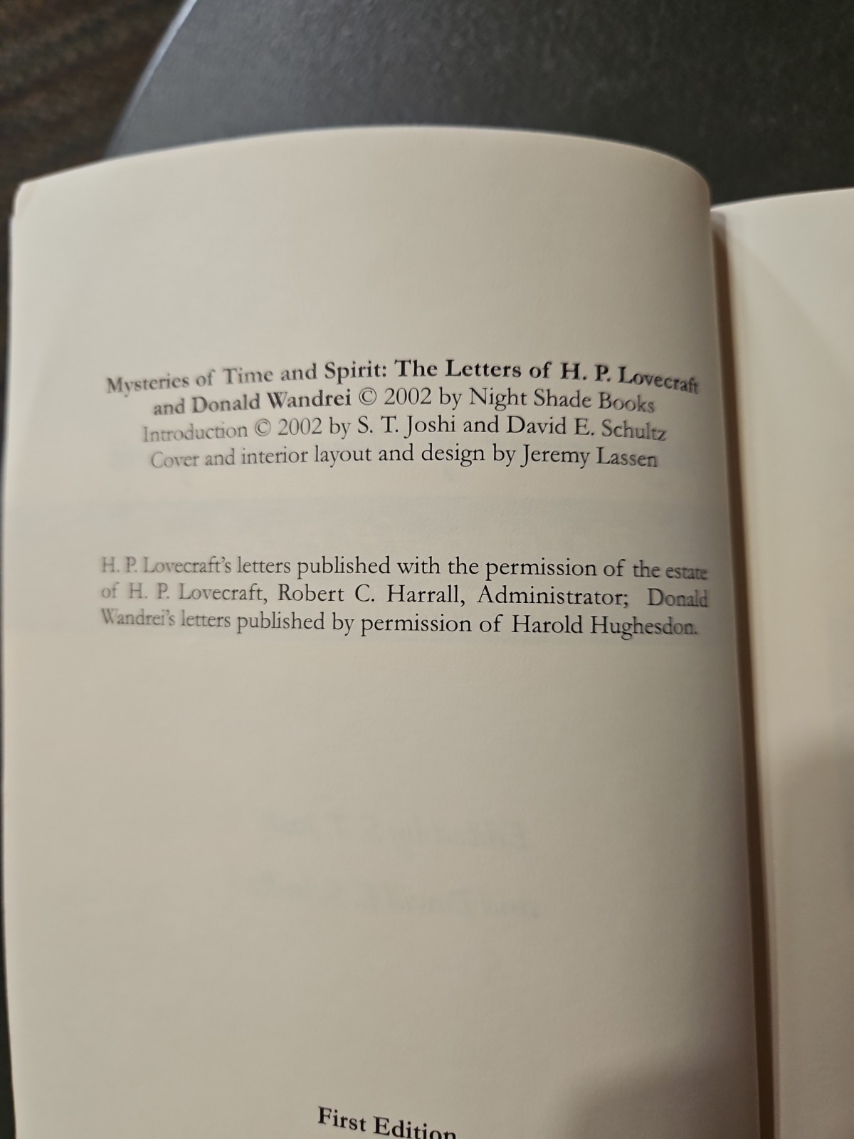 H P LOVECRAFT / MYSTERIES OF TIME AND SPIRIT THE LETTERS OF H.P LOVECRAFT 1st ed