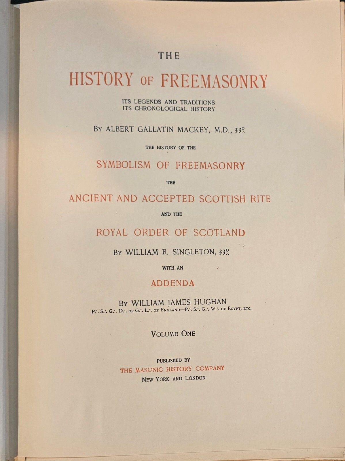[Masonic Lodge] Mackey, THE HISTORY OF FREEMASONRY, Full Set, Beautiful!
