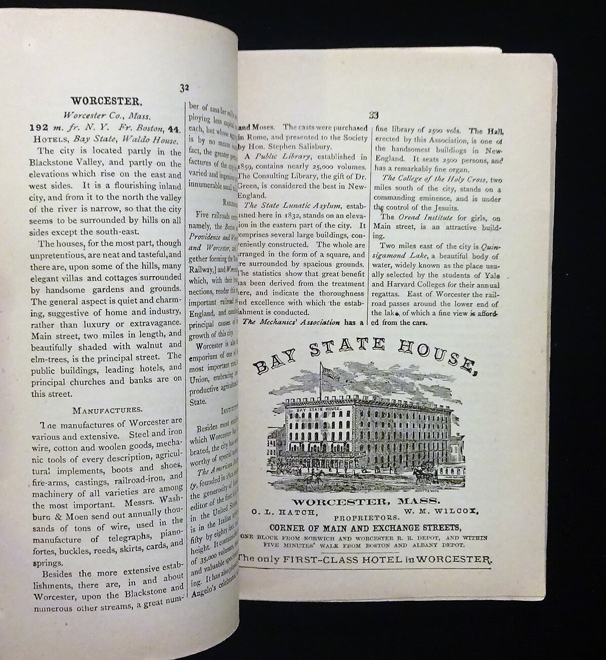 1868 Taintors Route and City Guide – New York to Boston and White Mountains, MAP