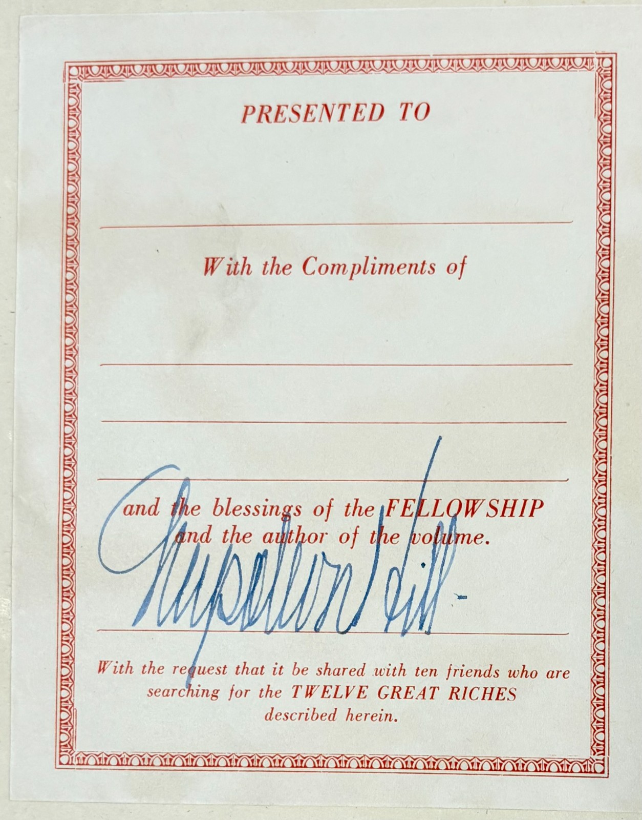 Master Key to Riches Napoleon Hill 1945 First Edition SIGNED Bookplate Willing