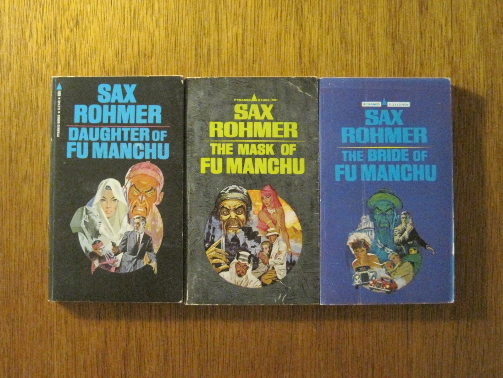 Vintage – Sax Rohmer FU MANCHU – 9 Pyramid Paperback Book Lot – Pulp Thrillers