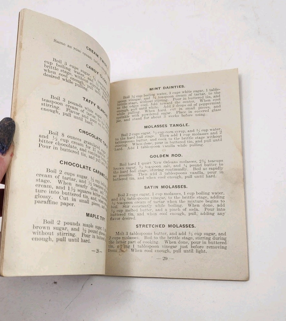 Antique Candy Secrets (1) 1913 More System Co. Paperback 6.5″ Recipe Book