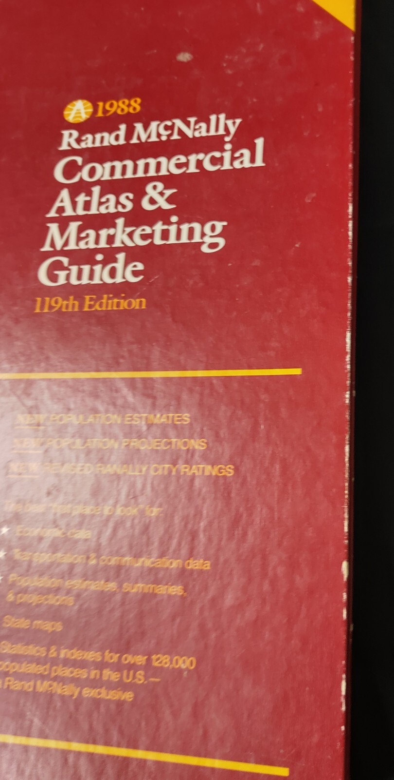 Rand McNally Commercial Atlas Marketing Guide 119th Edition 1988 Extra Large HC
