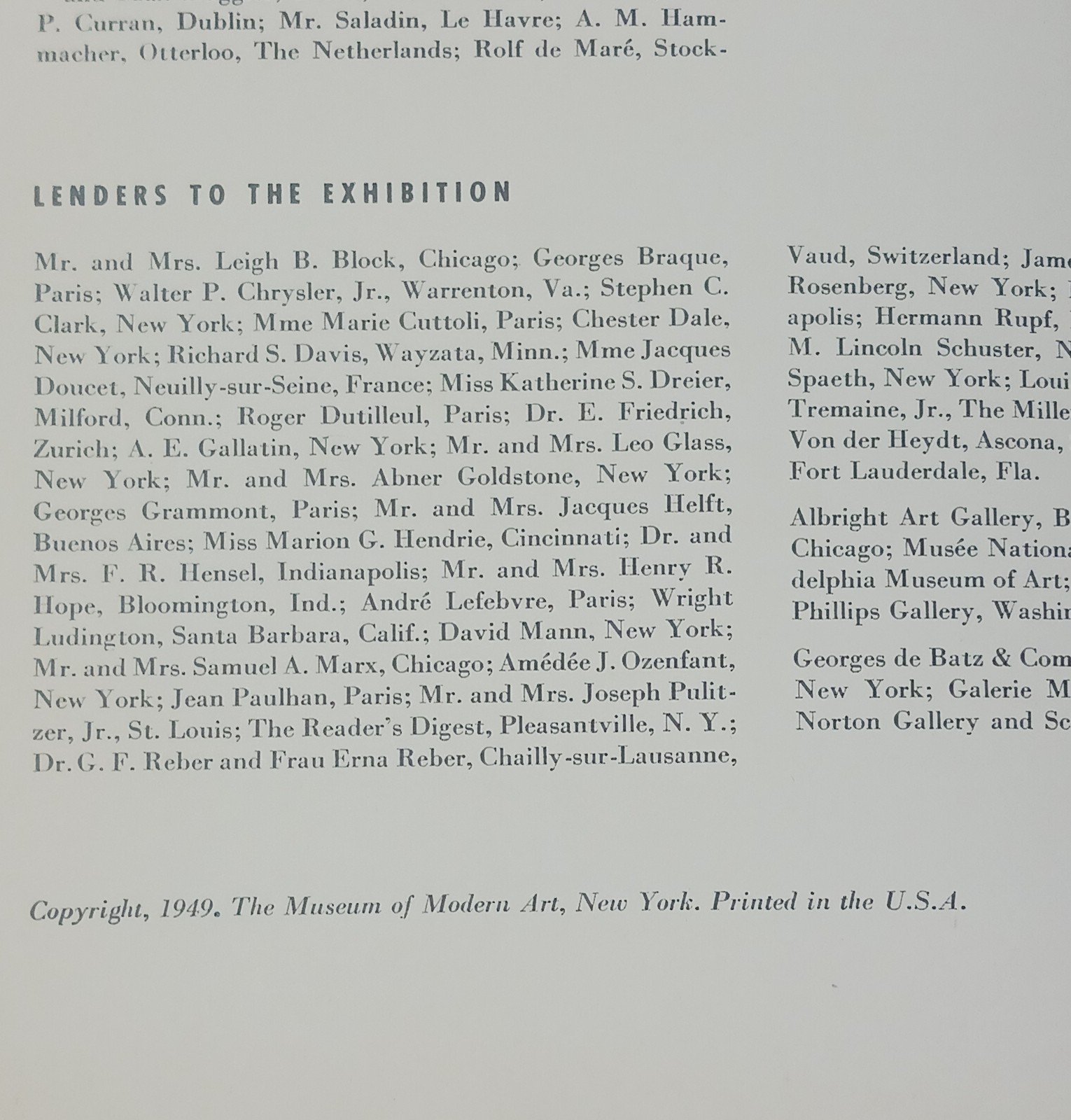 Georges Braque: The Museum of Modern Art 1st Edition Catalog Book 1949