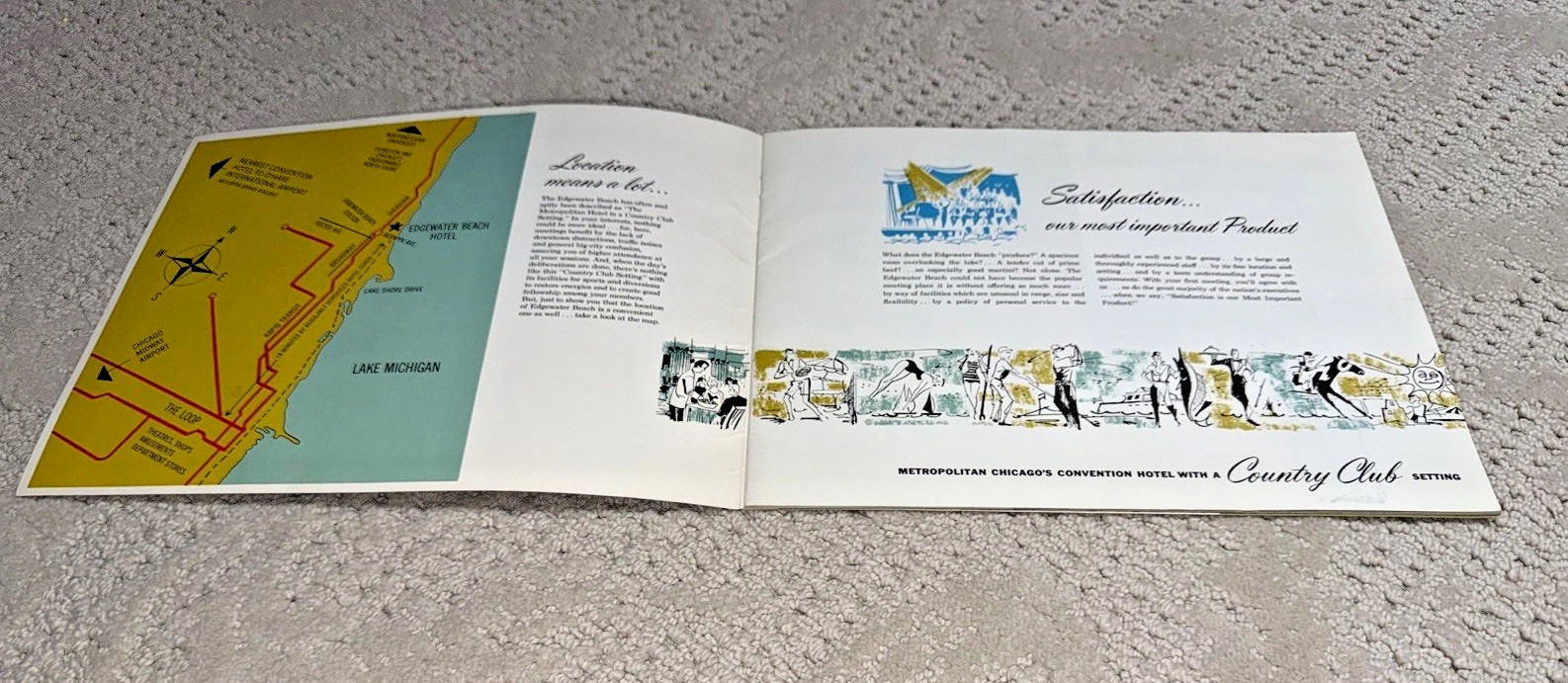 1965 EDGEWATER BEACH HOTEL CHICAGO – Convention / Meeting Book + 2 Postcards