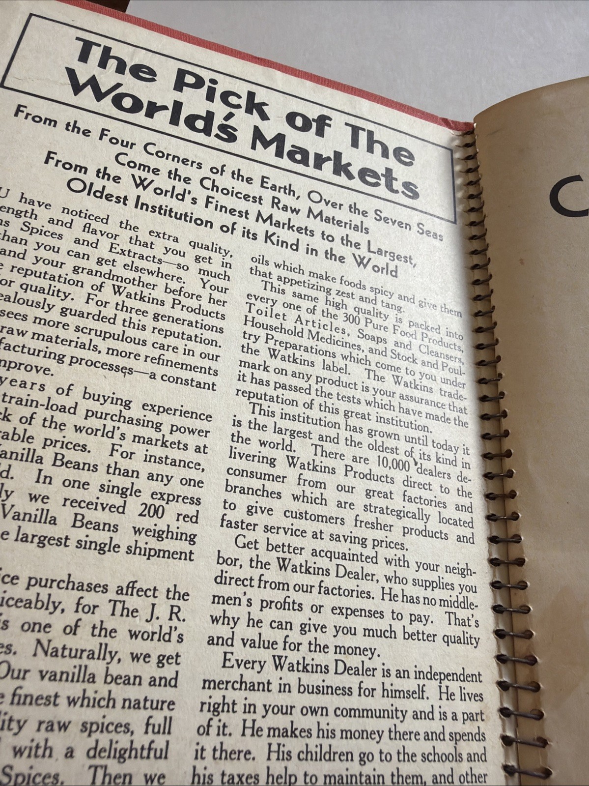 Watkins Cook Book (1936, Depression Era Cookbook, Spiral Bound, Vintage)