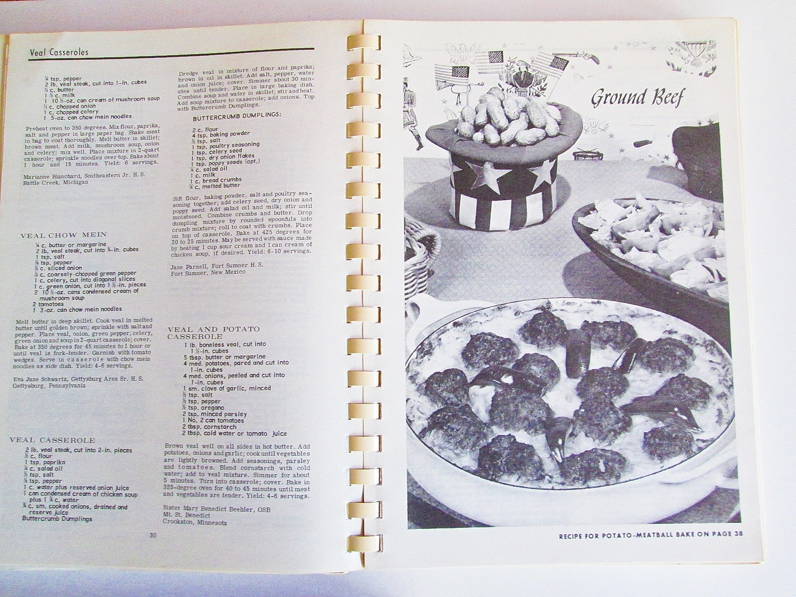 Vintage Spiral Cookbooks Recipes 1960s-1980s, Organizations Community, Lot of 5