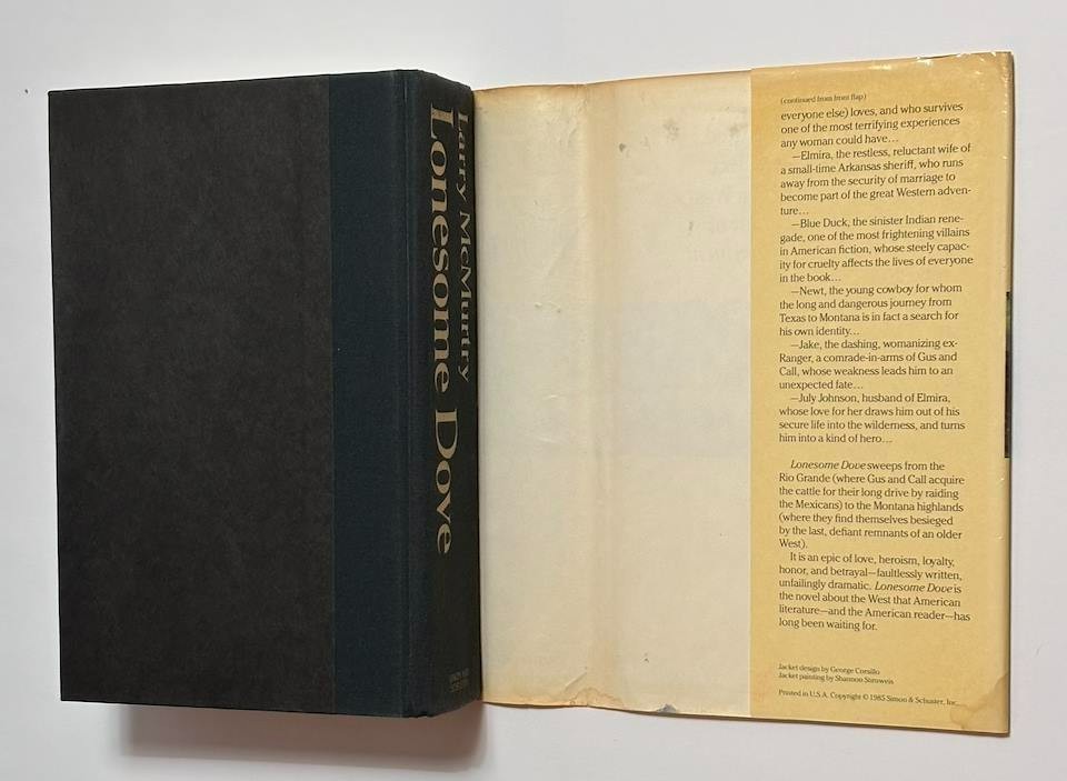 Lonesome Dove Larry McMurtry 1st Edition/1st Printing 1985 HC DJ Page 621 Error