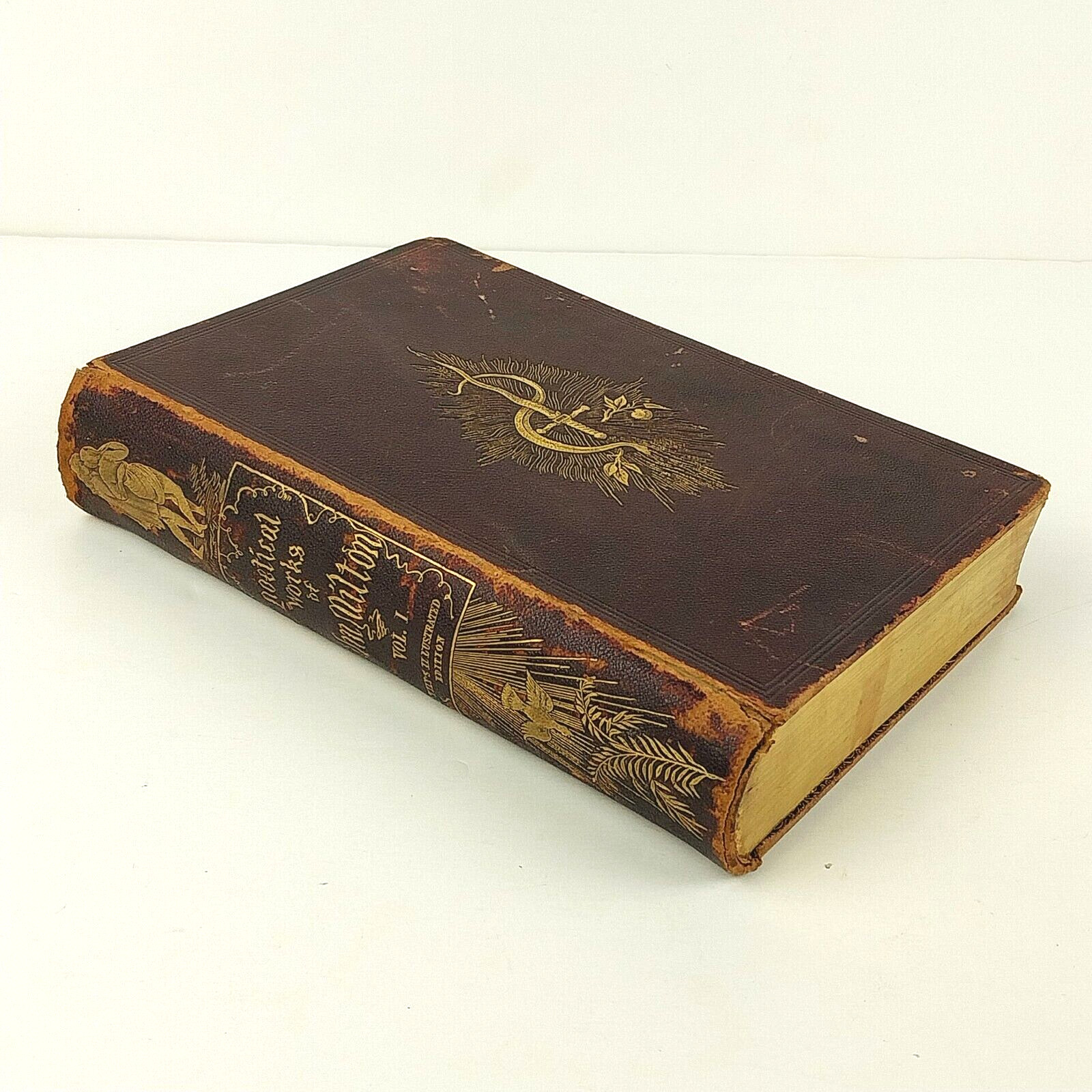 RARE 1843 The Poetical Works of John Milton By John Montgomery Vol 1 – Signed HC