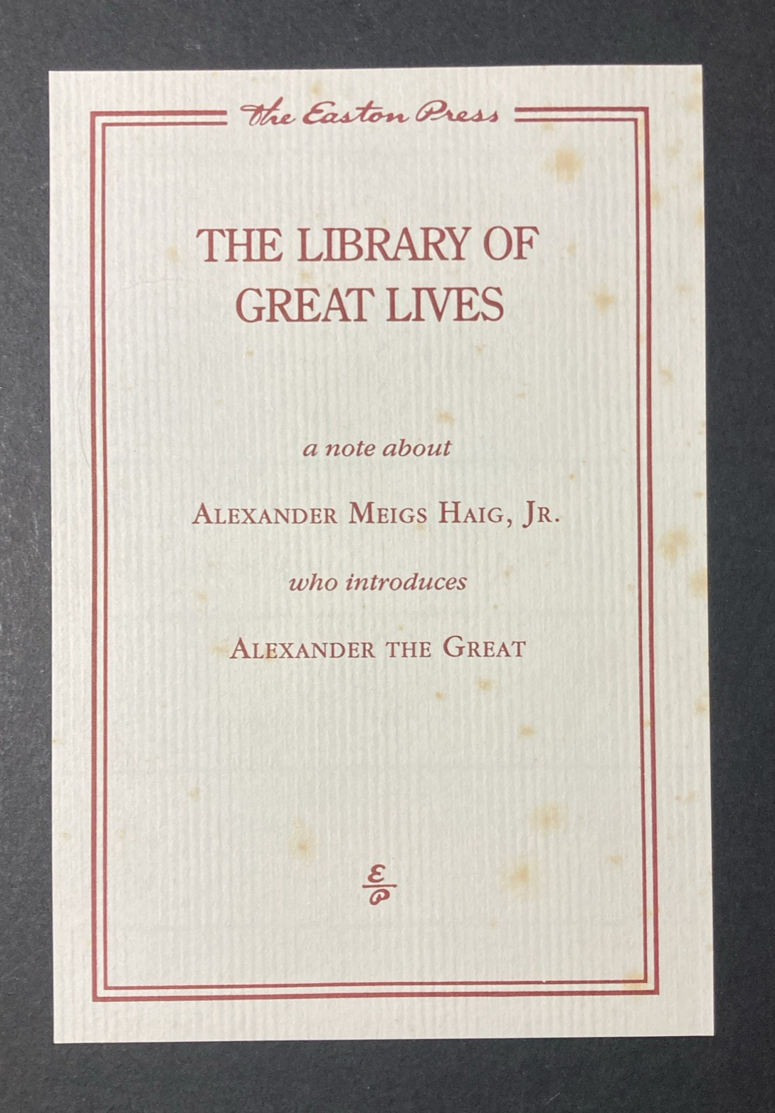 Easton Press ALEXANDER THE GREAT by Robin Fox | 1991 Collector’s Edition
