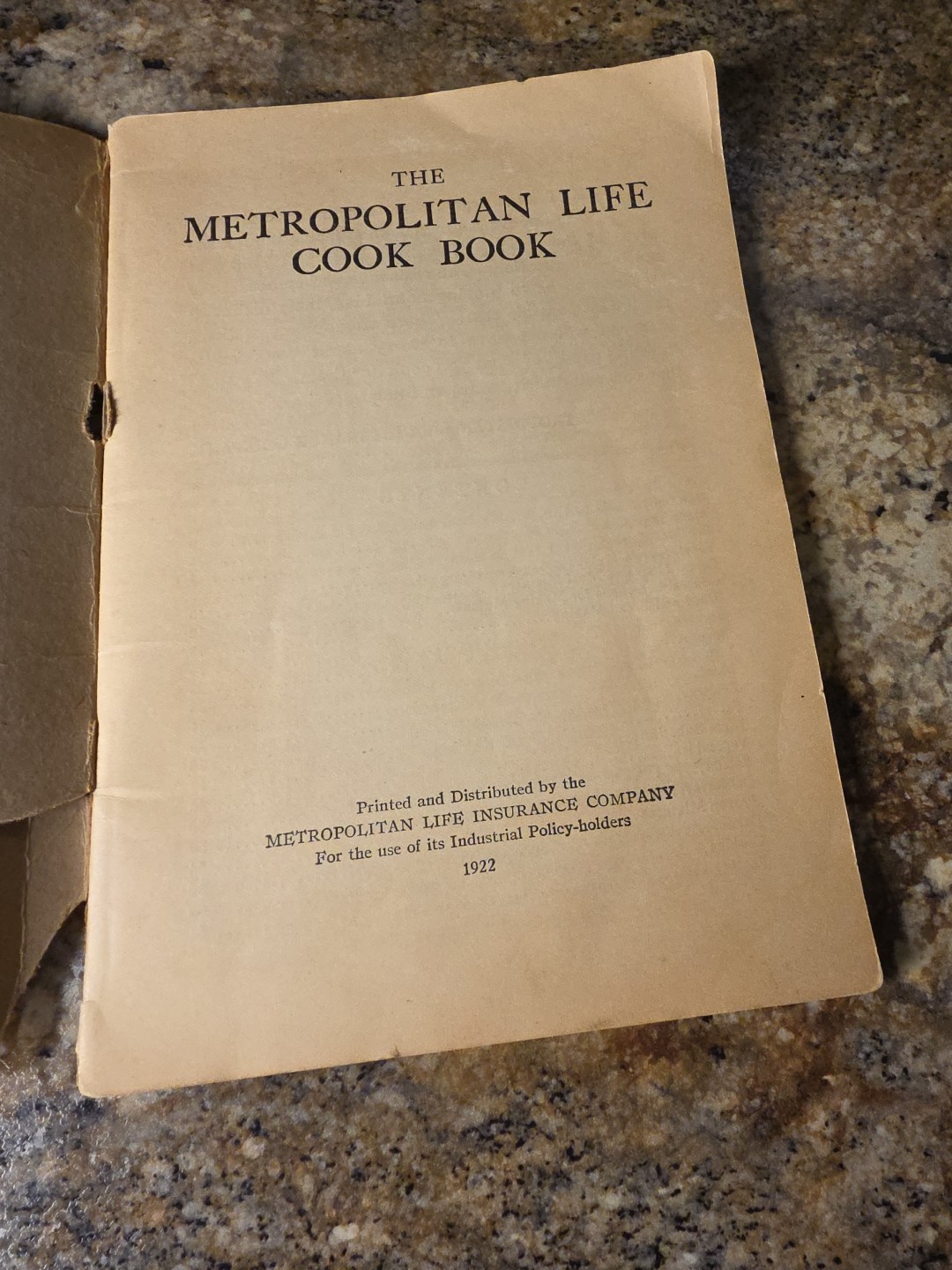 VTG 1922 Metropolitan Cook Book Recipe Booklet Metropolitan Life Insurance Co Ad