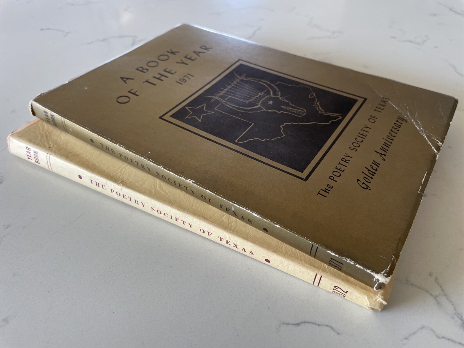 LOT of 2 – The Poetry Society of Texas A Book of the Year 1971/1972 (PB, Golden)