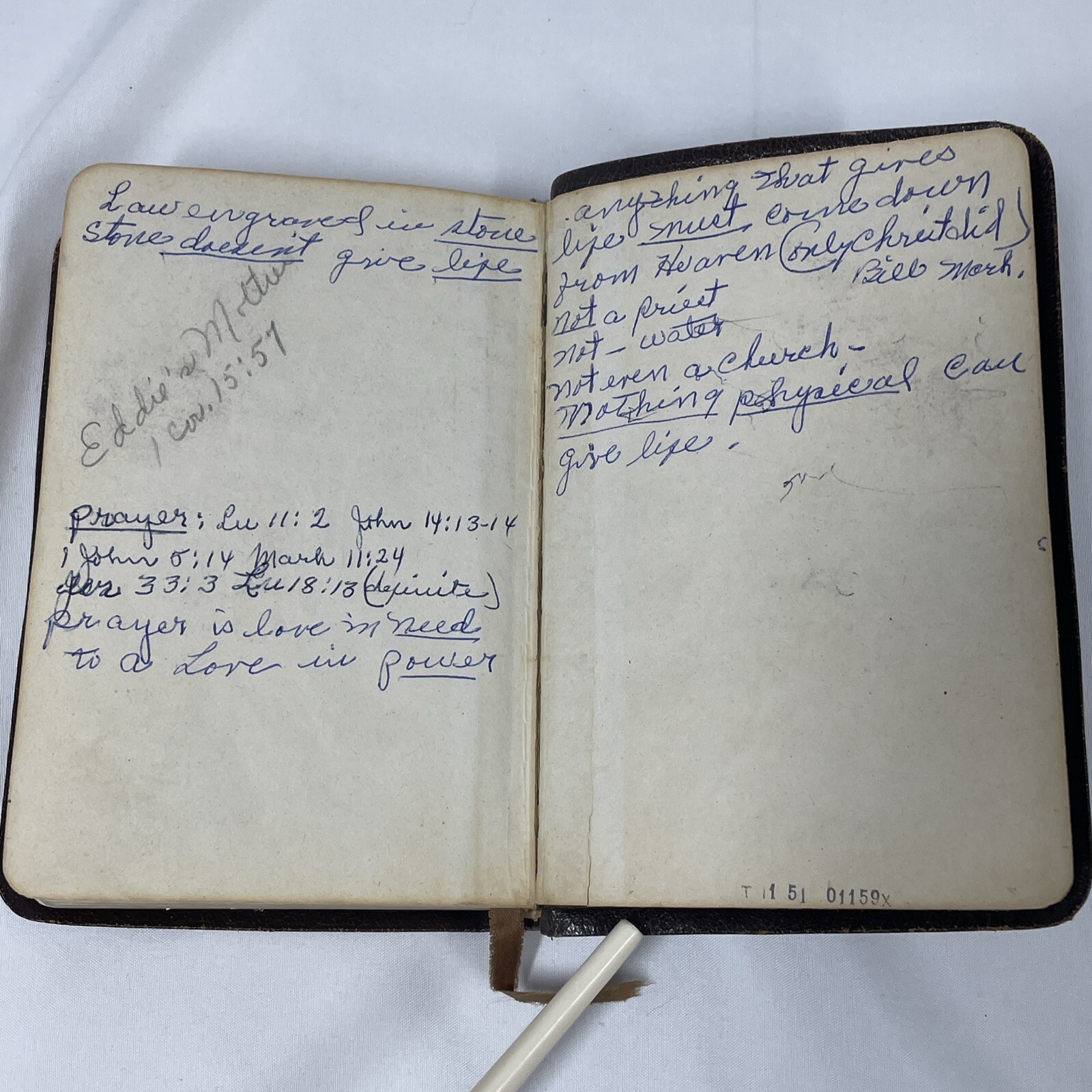 Leather Bible Silk Sewn India Pocket Book Vintage