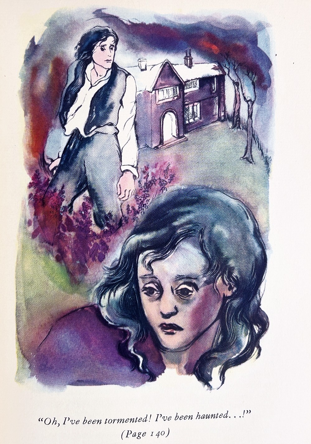 1947 illustrated WUTHERING HEIGHTS Toxic Love GHOST Story GOTHIC ROMANCE Bronte