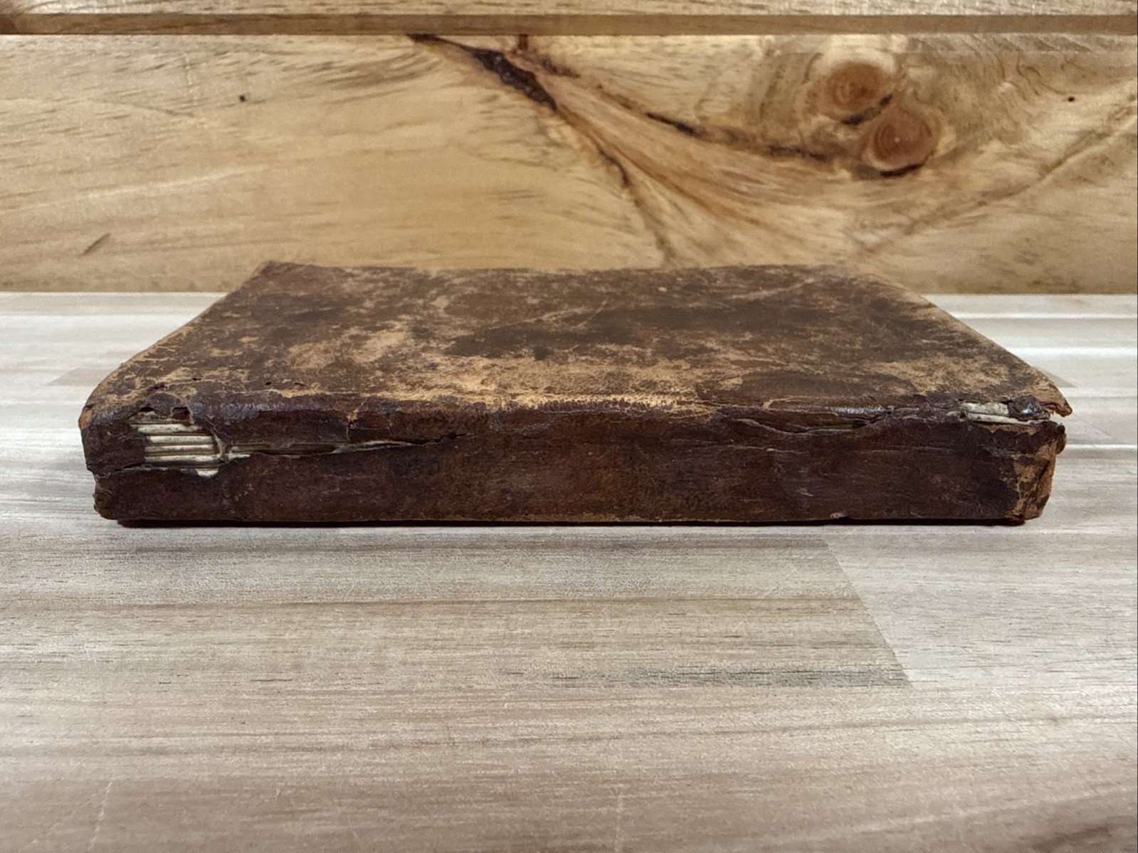 1843 NEW TESTAMENT rare WELLS-RIVER vermont IRA WHITE leather ANTIQUE old