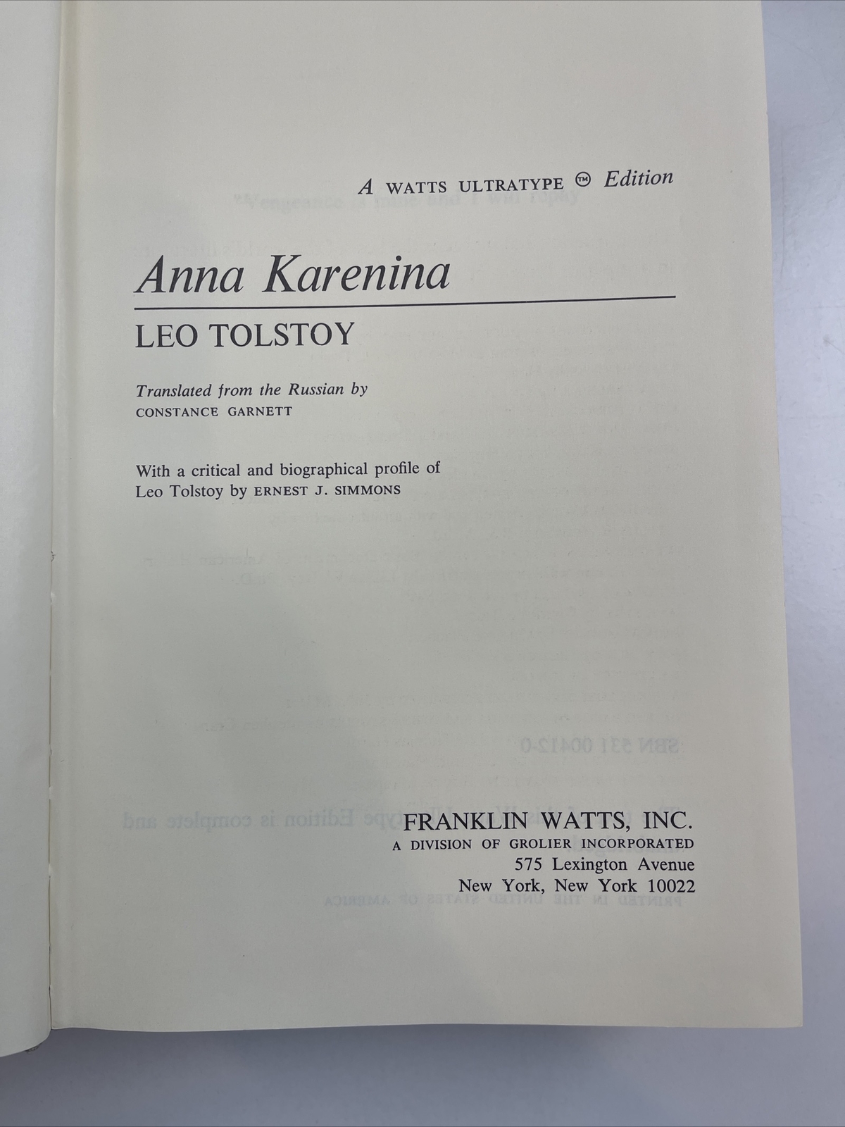 A Watts Ultratype Ed: Wuthering Heights-Brontë & Anna Karenina-Tolstoy