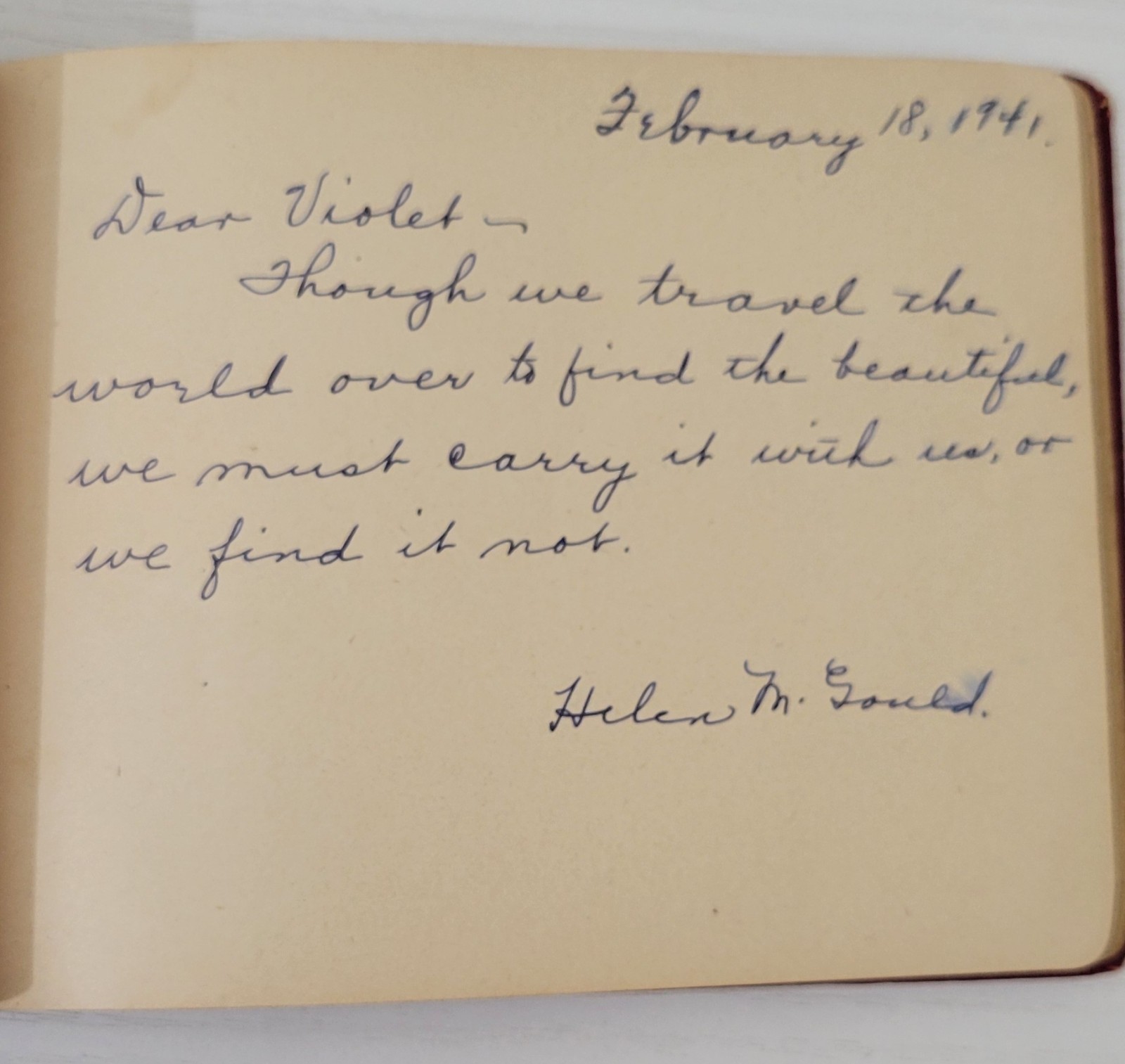 Vintage Autograph Book Young Girl School Friendship Handwritten 1941-1944