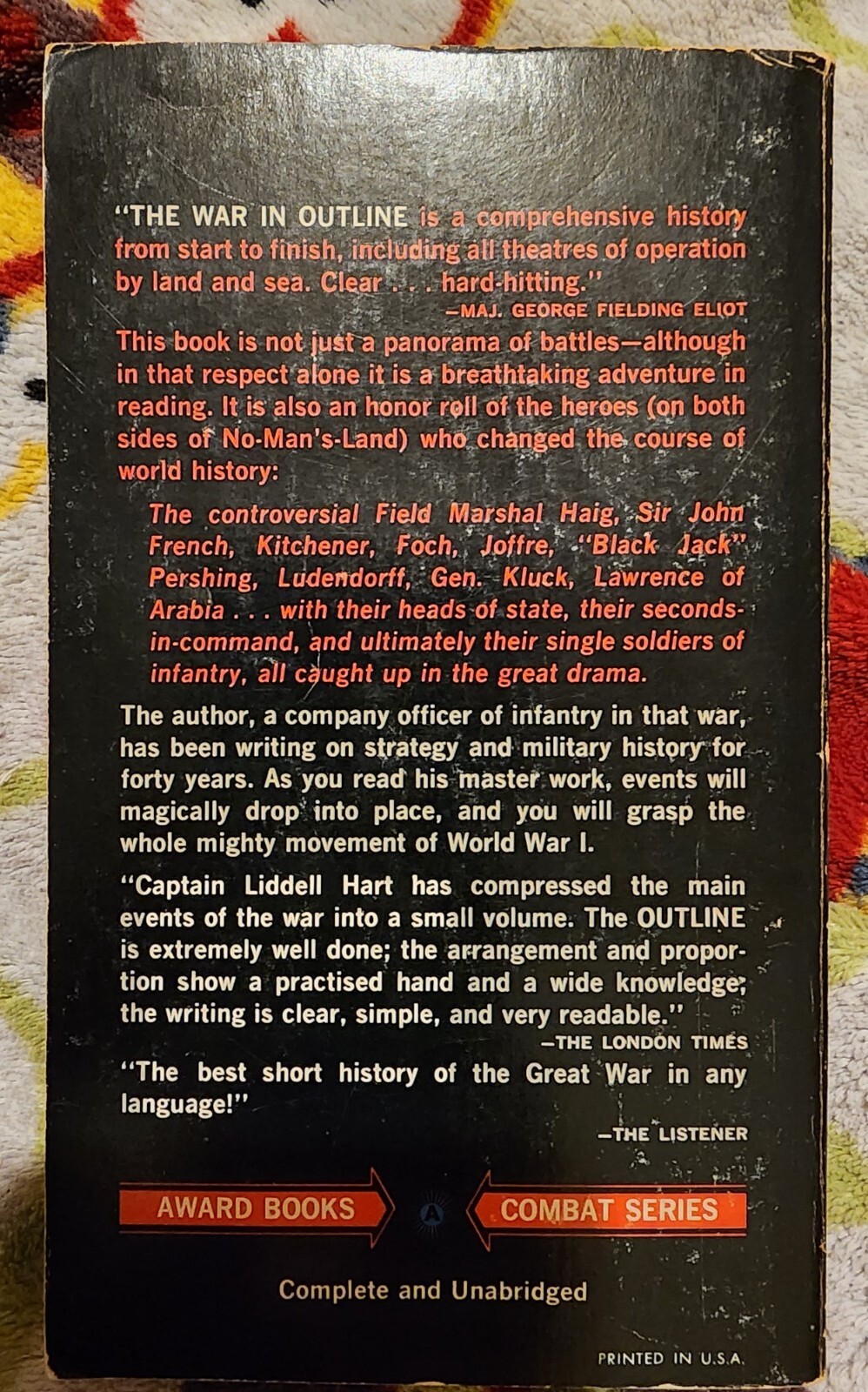The World In Outline 1914-1918 By Captain B.H. Liddell Hart Paperback