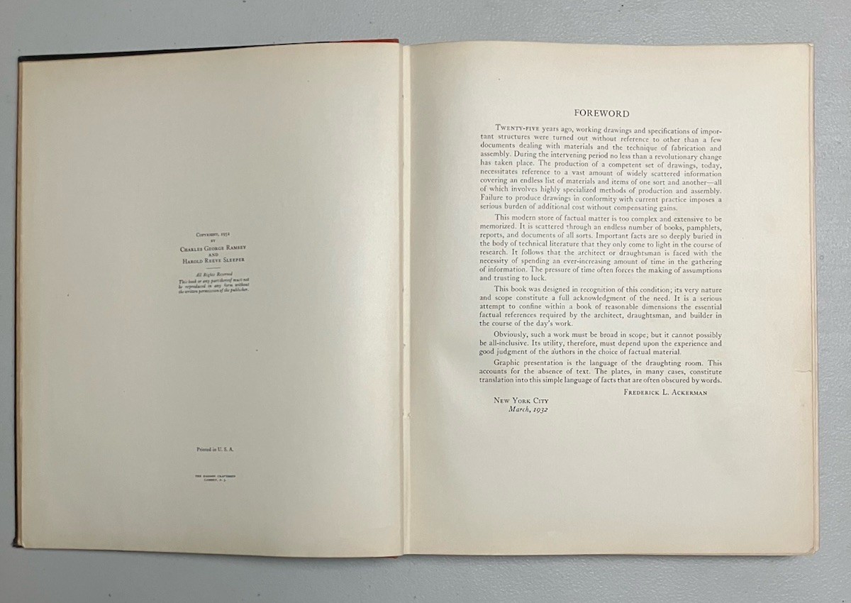 1st Printing 1932 ARCHITECTURAL GRAPHIC STANDARDS Ramsey Sleeper ARCHITECTVRAL