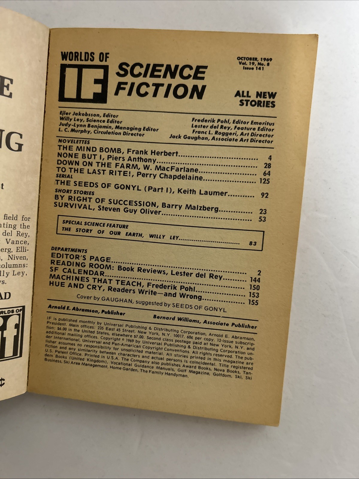 (4) Four WORLDS OF IF Science Fiction Magazine 1960’s/70’s Herbert Heinlein