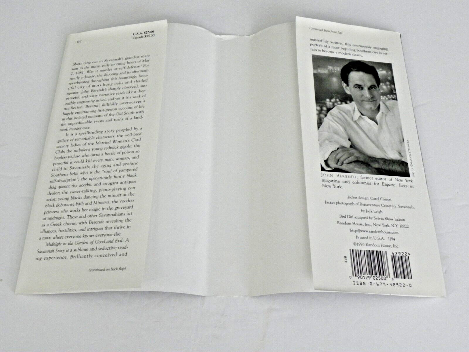 SIGNED Midnight In the Garden of Eden by John Berendt Best Seller Savannah