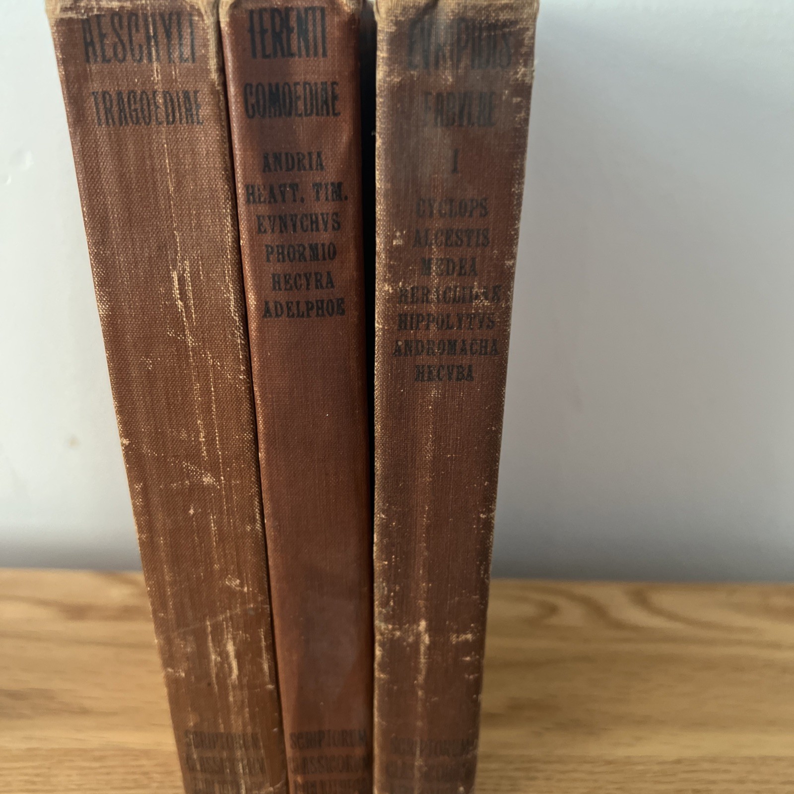 Vintage Oxford Classical Text Series Books X 3 Ancient Greek/latin Inc Evripidis